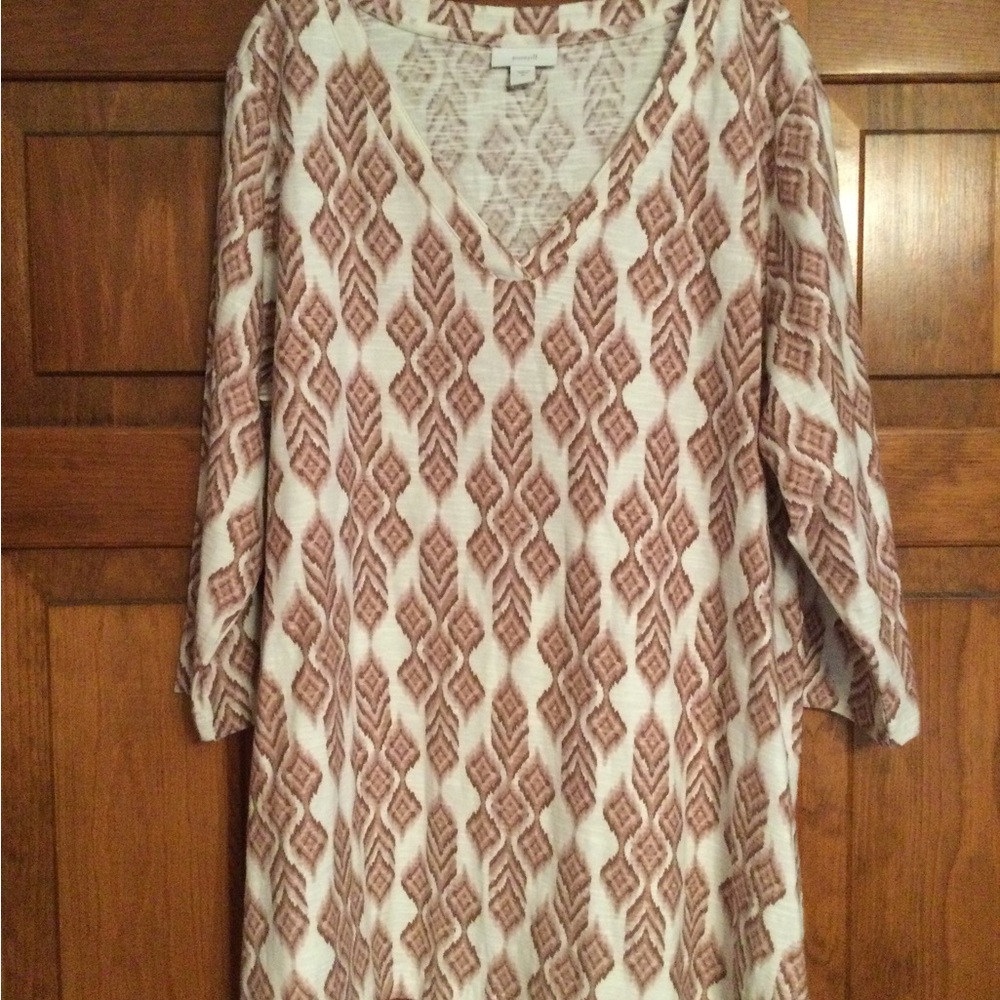 NWOT J Jill Pure Jill V-Neck Tunic Tee, sz XL